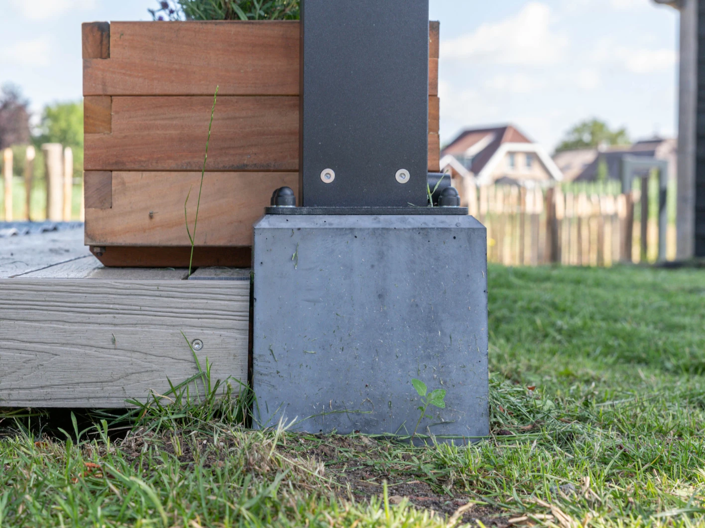 Betonpoer Antraciet 20 x 20 cm voor Aluminium Pergola Premium - Afbeelding 2